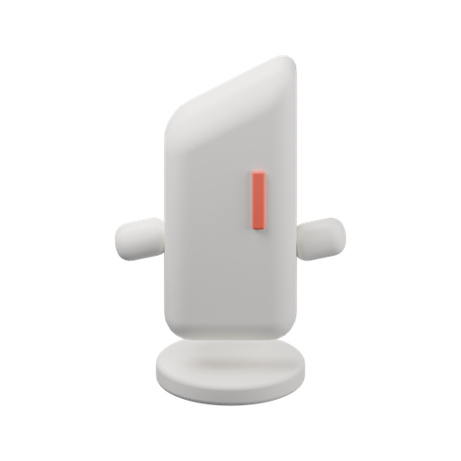Kira, an angular porcelain character with a coral accent