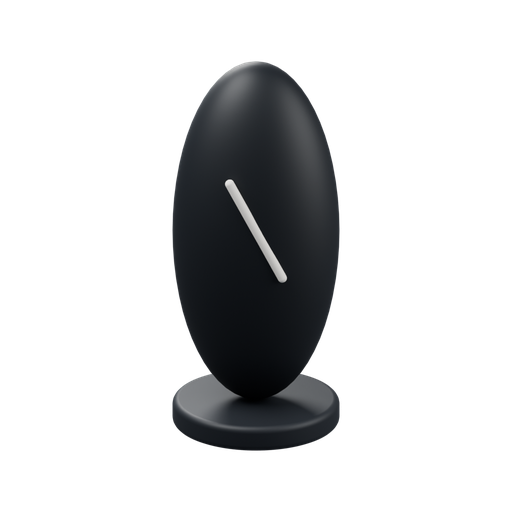 Nox, a dark oval character with an ivory inlay